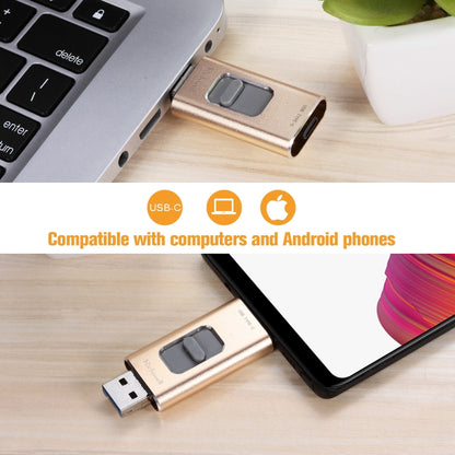 Richwell 3 in 1 32G Type-C + 8 Pin + USB 3.0 Metal Push-pull Flash Disk พร้อมฟังก์ชัน OTG