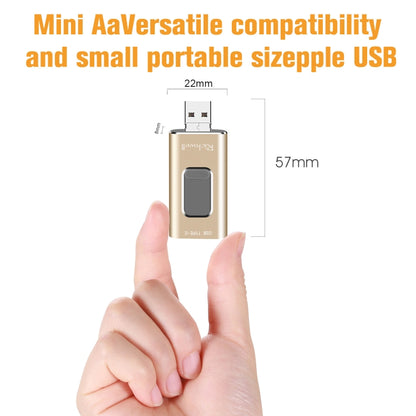 Richwell 3 in 1 64G Type-C 8 Pin USB 3.0 Metal Push-pull Flash Disk พร้อมฟังก์ชัน OTG