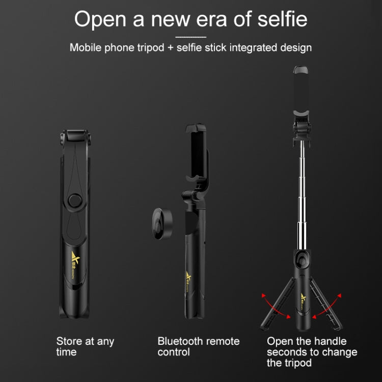 XT-09 มัลติฟังก์ชั่นถ่ายทอดสดมือถือ Bluetooth Self-timer Pole ขาตั้งกล้อง