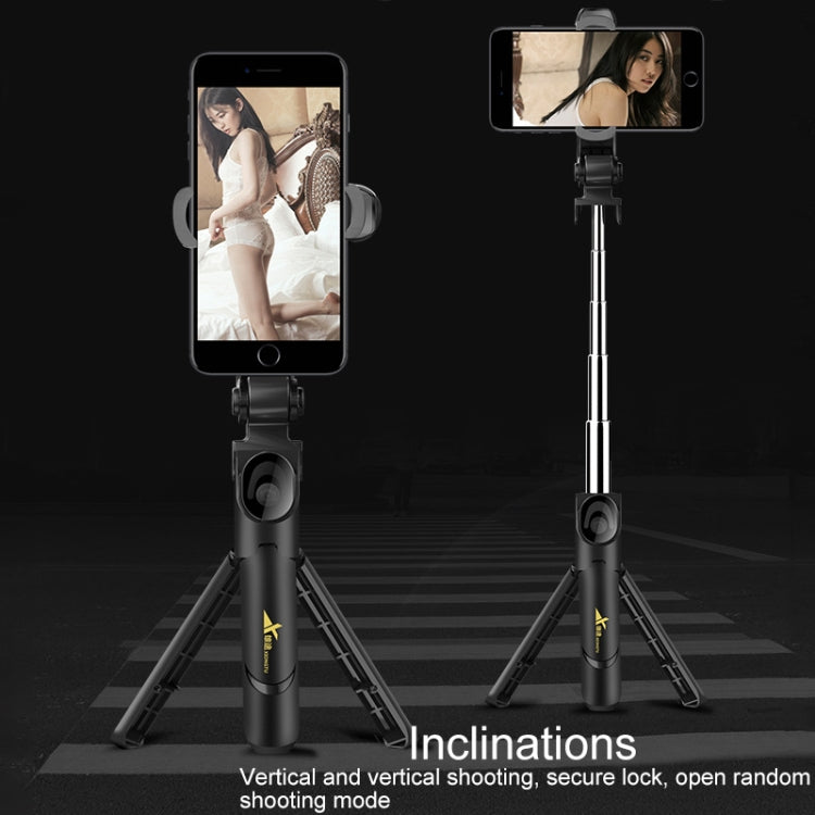 XT-09 มัลติฟังก์ชั่นถ่ายทอดสดมือถือ Bluetooth Self-timer Pole ขาตั้งกล้อง