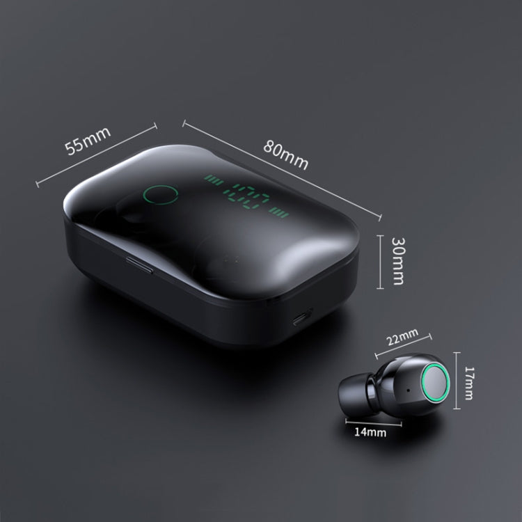 M7 TWS V5.0 ชุดหูฟังบลูทูธสเตอริโอไร้สาย Binaural พร้อมกล่องชาร์จและจอแสดงผลดิจิตอล