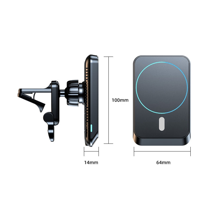 JJT-969 15W Max Output Magnetic Car Air Outlet Bracket เครื่องชาร์จไร้สาย, JJT-969
