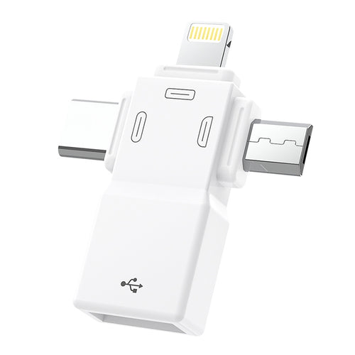 USB 2.0 ถึง 8 พิน + USB-C / Type-C + อะแดปเตอร์ Micro USB OTG