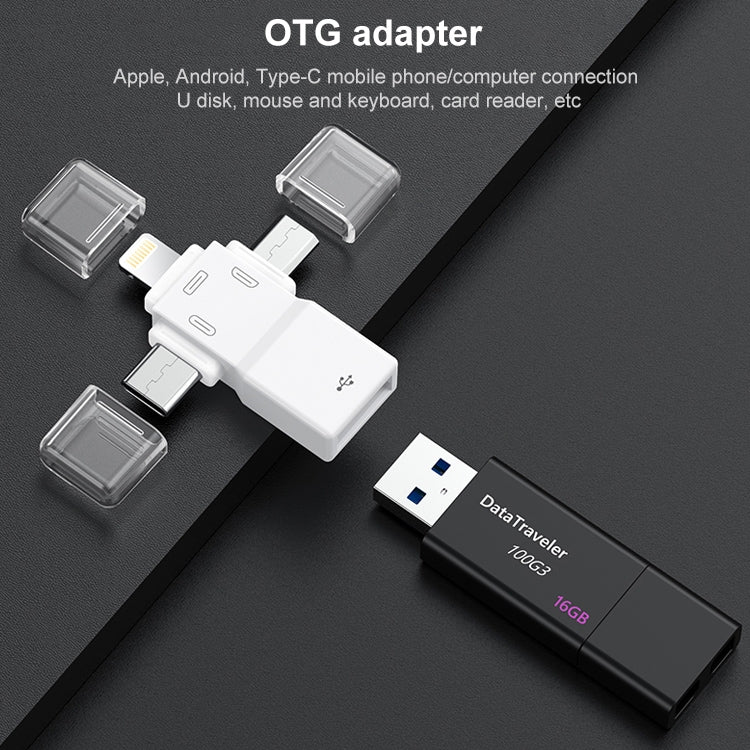 USB 2.0 ถึง 8 พิน + USB-C / Type-C + อะแดปเตอร์ Micro USB OTG