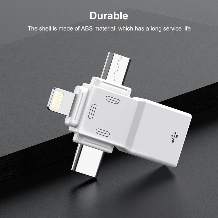 USB 2.0 ถึง 8 พิน + USB-C / Type-C + อะแดปเตอร์ Micro USB OTG