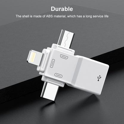 USB 2.0 ถึง 8 พิน + USB-C / Type-C + อะแดปเตอร์ Micro USB OTG