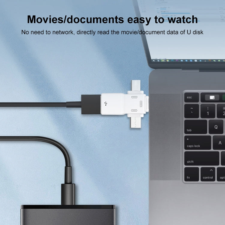 USB 2.0 ถึง 8 พิน + USB-C / Type-C + อะแดปเตอร์ Micro USB OTG