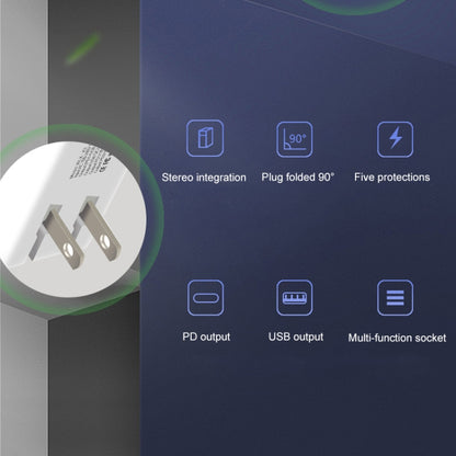 WLX-X3 36W 90 องศาขาพับได้เครื่องชาร์จ USB มัลติฟังก์ชั่นแบบพกพา, ปลั๊ก US