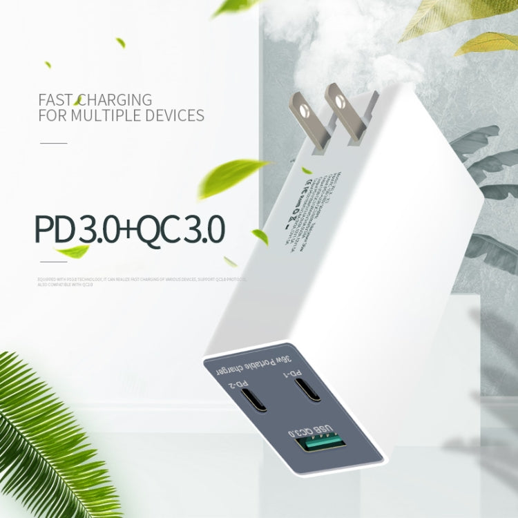 WLX-X3 36W 90 องศาขาพับได้เครื่องชาร์จ USB มัลติฟังก์ชั่นแบบพกพา, ปลั๊ก US