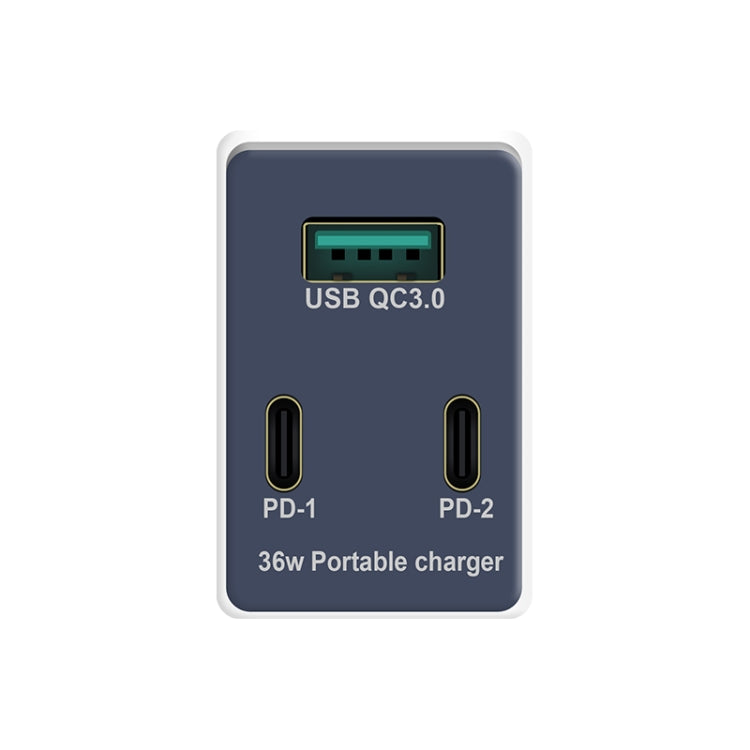 WLX-X3 36W 90 องศาขาพับได้เครื่องชาร์จ USB มัลติฟังก์ชั่นแบบพกพา, ปลั๊ก US