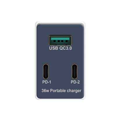 WLX-X3 36W 90 องศาขาพับได้เครื่องชาร์จ USB มัลติฟังก์ชั่นแบบพกพา, ปลั๊ก US