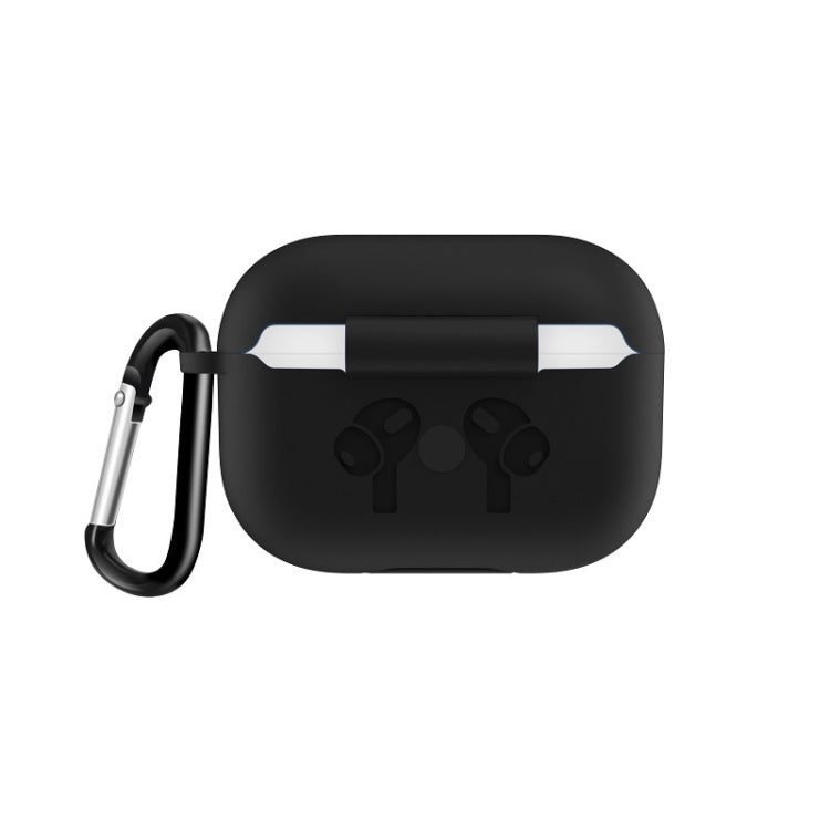 สำหรับ AirPods Pro ซิลิโคนฝาครอบหูฟังเคสป้องกันพร้อมหัวเข็มขัดป้องกันการหล่น, Black, Grey
