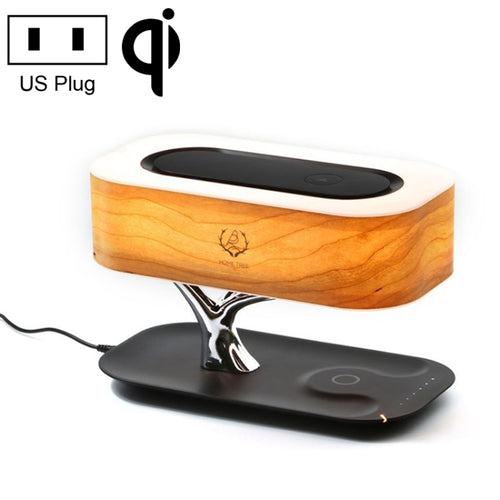 Tree Light ลำโพงบลูทูธโคมไฟตั้งโต๊ะโทรศัพท์เครื่องชาร์จไร้สาย, ปลั๊ก US, US Plug