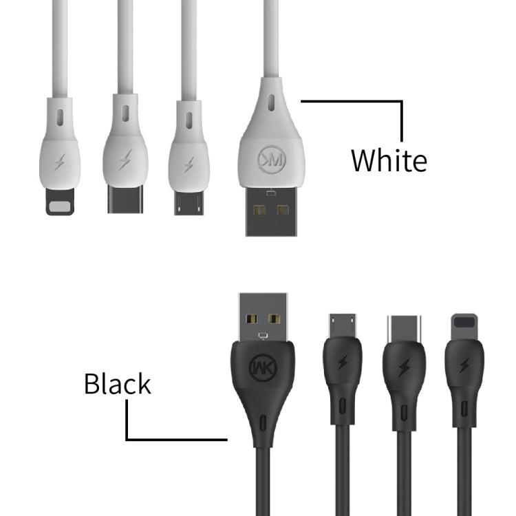 WK WDC-072 1m 2.1A เอาต์พุตความเร็วเต็มซีรีส์ USB ถึง 8 Pin Data Sync สายชาร์จ, 8 Pin