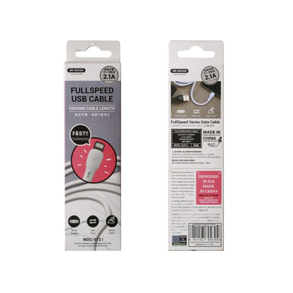 WK WDC-072 1m 2.1A เอาต์พุตความเร็วเต็มซีรีส์ USB ถึง 8 Pin Data Sync สายชาร์จ, 8 Pin