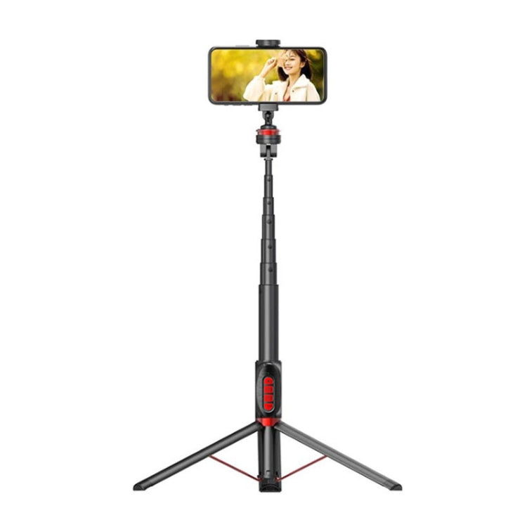 โทรศัพท์มือถืออลูมิเนียมอัลลอยด์ Bluetooth Selfie Stick Live Floor ขาตั้งสามขา ความสูง: 1.8 ม, Height: 1.8m
