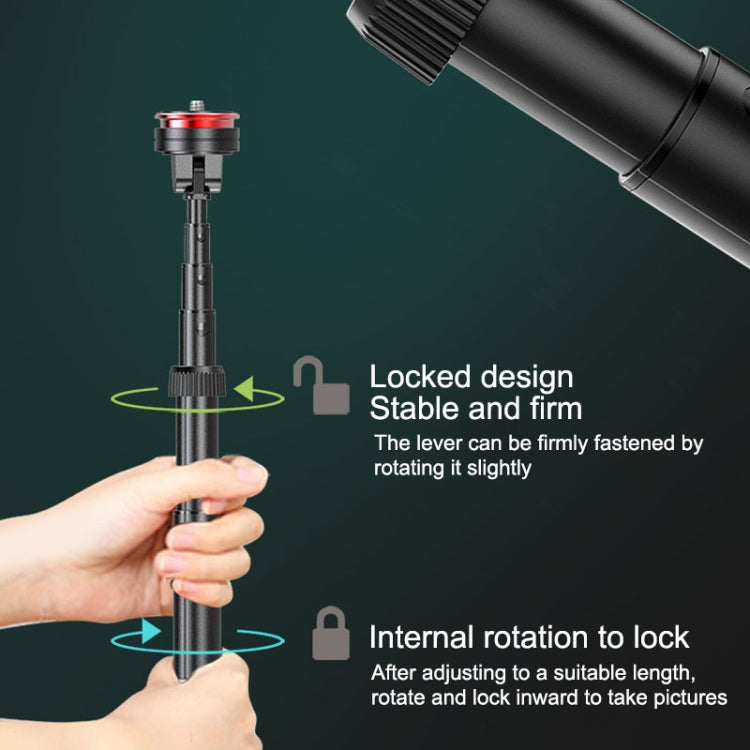 โทรศัพท์มือถืออลูมิเนียมอัลลอยด์ Bluetooth Selfie Stick Live Floor ขาตั้งสามขา ความสูง: 1.8 ม, Height: 1.8m