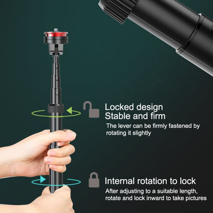 โทรศัพท์มือถืออลูมิเนียมอัลลอยด์ Bluetooth Selfie Stick Live Floor ขาตั้งสามขา ความสูง: 1.8 ม, Height: 1.8m