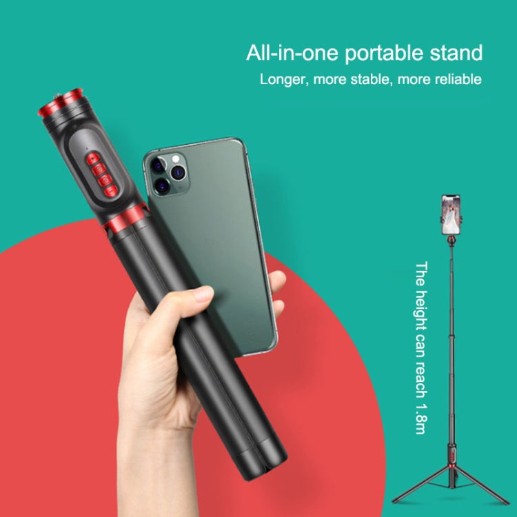โทรศัพท์มือถืออลูมิเนียมอัลลอยด์ Bluetooth Selfie Stick Live Floor ขาตั้งสามขา ความสูง: 1.8 ม, Height: 1.8m