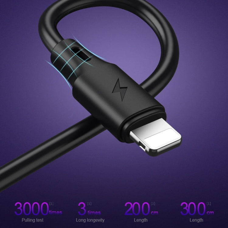 WK WDC-092 3m 2.4A เอาต์พุตสูงสุด Full Speed Pro Series USB ถึง 8 Pin Data Sync สายชาร์จ, 3m 8 Pin