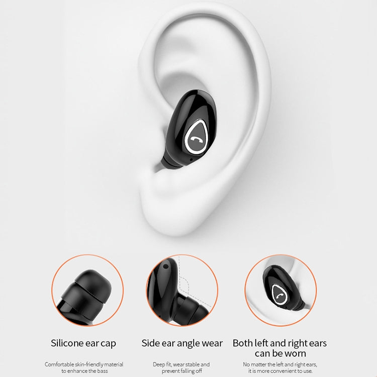 YX01 หูฟังบลูทูธไร้สาย Bluetooth 4.1 กันเหงื่อ รองรับการเชื่อมต่อหน่วยความจำและการโทรแบบ HD, Black, Flesh Color, Rose Gold, Silver, White