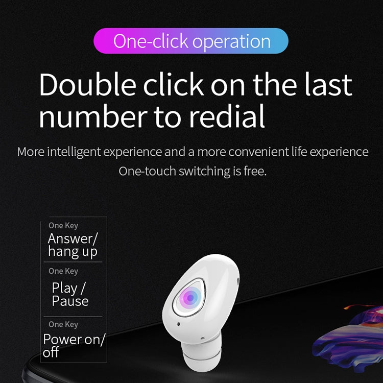YX01 หูฟังบลูทูธไร้สาย Bluetooth 4.1 กันเหงื่อ รองรับการเชื่อมต่อหน่วยความจำและการโทรแบบ HD, Black, Flesh Color, Rose Gold, Silver, White