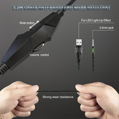 ONIKUMA K19 หูฟังสำหรับเล่นเกมแบบปรับได้แบบปลั๊กไฟเดี่ยวพร้อมไมโครโฟน