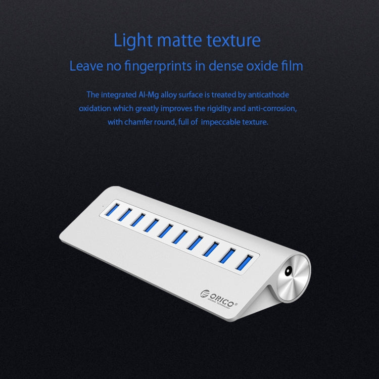 ORICO M3H10-U3-V2 อลูมิเนียมอัลลอยด์ 10 พอร์ต USB 3.0 HUB, M3H10-U3-V2