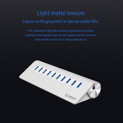 ORICO M3H10-U3-V2 อลูมิเนียมอัลลอยด์ 10 พอร์ต USB 3.0 HUB, M3H10-U3-V2