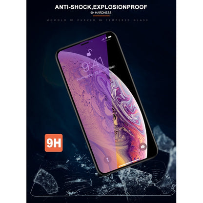สำหรับ iPhone 11 Pro / XS / X mocolo 0.33mm 9H 3D รอบขอบฟิล์มกระจกนิรภัยป้องกันรังสีบลูเรย์, iPhone XS / X