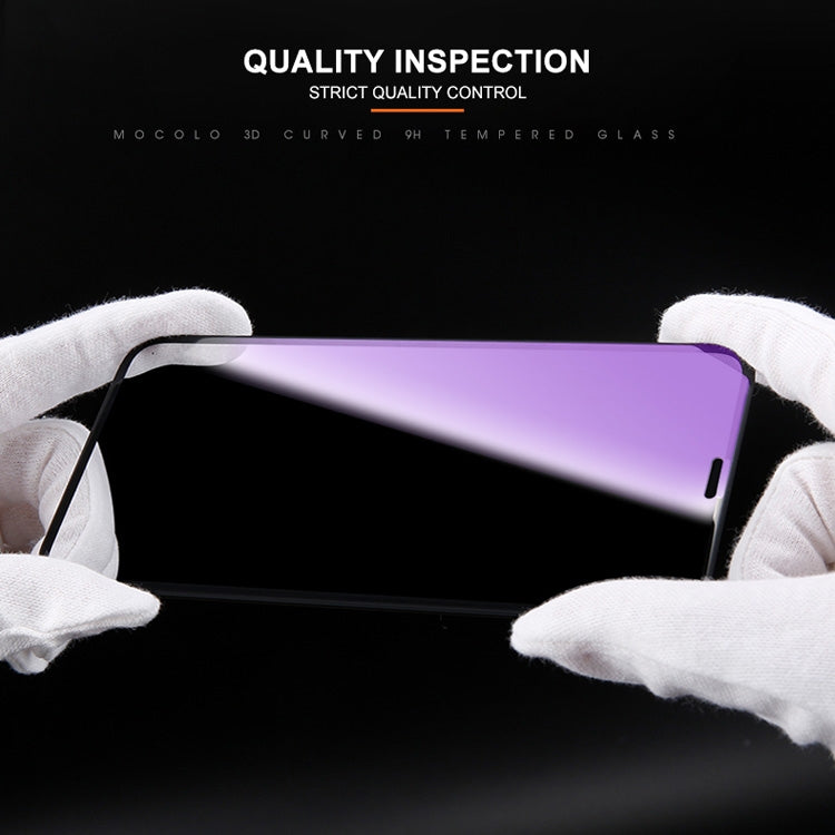 สำหรับ iPhone 11 Pro / XS / X mocolo 0.33mm 9H 3D รอบขอบฟิล์มกระจกนิรภัยป้องกันรังสีบลูเรย์, iPhone XS / X