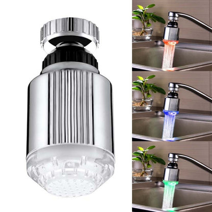 SDF-B5 1 LED เซ็นเซอร์อุณหภูมิ ABS RGB LED Faucet Light Water Glow Shower, ขนาด: 75 x 37 มม., อินเทอร์เฟซ: 22 มม. (สีเงิน), SDF-B5