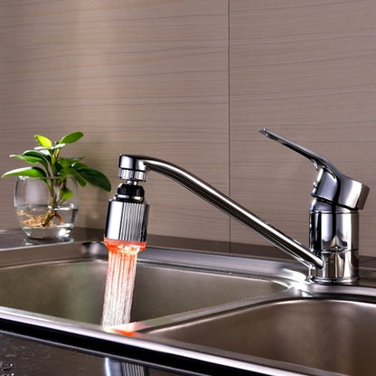 SDF-B5 1 LED เซ็นเซอร์อุณหภูมิ ABS RGB LED Faucet Light Water Glow Shower, ขนาด: 75 x 37 มม., อินเทอร์เฟซ: 22 มม. (สีเงิน), SDF-B5