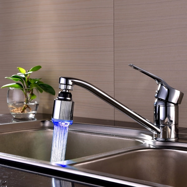 SDF-B5 1 LED เซ็นเซอร์อุณหภูมิ ABS RGB LED Faucet Light Water Glow Shower, ขนาด: 75 x 37 มม., อินเทอร์เฟซ: 22 มม. (สีเงิน), SDF-B5