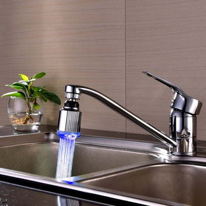 SDF-B5 1 LED เซ็นเซอร์อุณหภูมิ ABS RGB LED Faucet Light Water Glow Shower, ขนาด: 75 x 37 มม., อินเทอร์เฟซ: 22 มม. (สีเงิน), SDF-B5