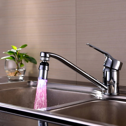 SDF-B6 1 LED เซ็นเซอร์อุณหภูมิ ABS 3 สี LED Faucet Light ฝักบัวอาบน้ำเรืองแสงขนาด: 58 x 24 มม. อินเทอร์เฟซ: 22 มม. (สีเงิน), SDF-B6 3-color