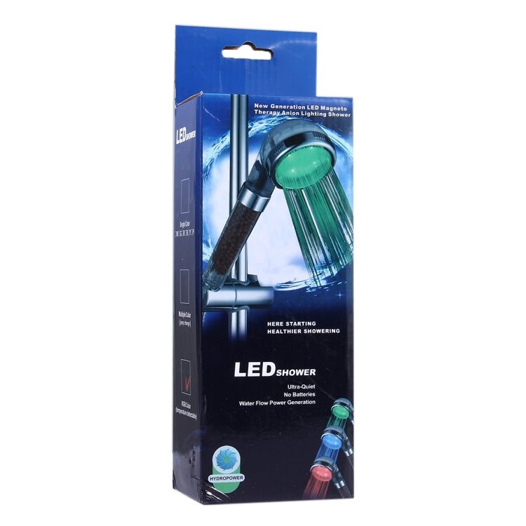 SDS-A21 15 LEDs เซ็นเซอร์อุณหภูมิ ABS หัวฝักบัว LED RGB ขนาด: 22 x 8 x 4.5 ซม. อินเทอร์เฟซ: 20 มม., SDS-A21