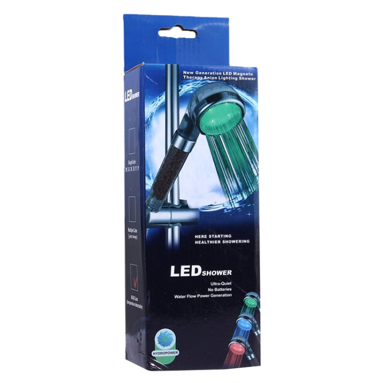 SDS-A23 15 LEDs เซ็นเซอร์อุณหภูมิ ABS ไอออนลบหัวฝักบัว LED RGB ขนาด: 23 x 6.5 x 5.8 ซม. อินเทอร์เฟซ: 20 มม., SDS-A23