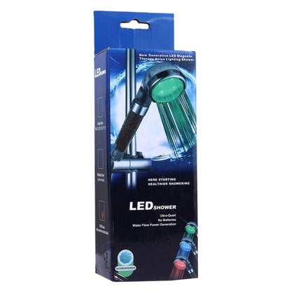 SDS-A23 15 LEDs เซ็นเซอร์อุณหภูมิ ABS ไอออนลบหัวฝักบัว LED RGB ขนาด: 23 x 6.5 x 5.8 ซม. อินเทอร์เฟซ: 20 มม., SDS-A23
