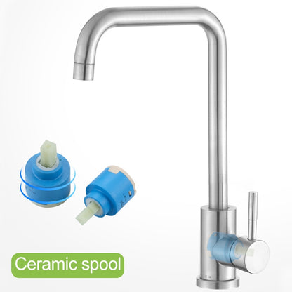 ก๊อกน้ำหมุนได้สแตนเลส 304 อ่างล้างจานก๊อกน้ำร้อนและเย็น, Cold And Hot Water Tap