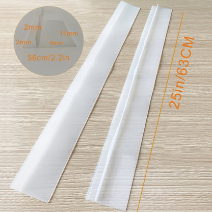 2 ชิ้น 25 นิ้วเตาแก๊ส Slit Strip กันเพรียงกันฝุ่นกันน้ำครัวแถบปิดผนึก, 25 inches, 25 inches (Black)