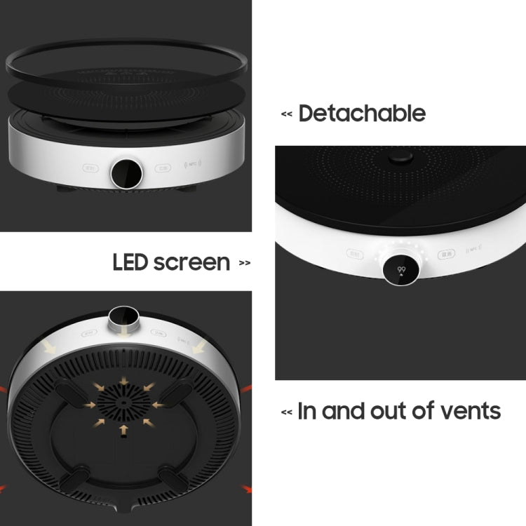 Original Xiaomi Mijia 2100W หน้าจอ OLED เตาแม่เหล็กไฟฟ้า 2 การเชื่อมต่อ NFC การควบคุมแอป, ปลั๊ก US, Cooker 2 2100W