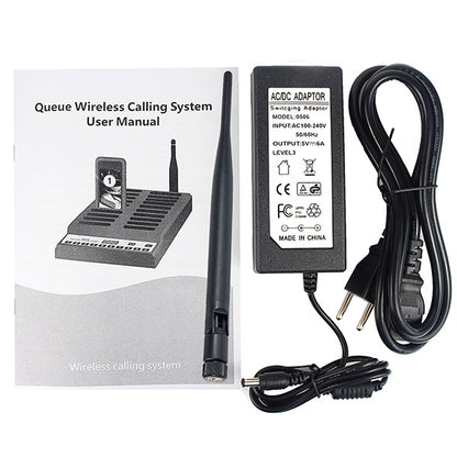 QC100 999 ช่องร้านอาหาร Wireless Paging Queuing Calling System 20 Call Coaster Pagers, EU Plug