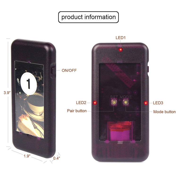 QC100 999 ช่องร้านอาหาร Wireless Paging Queuing Calling System 20 Call Coaster Pagers, EU Plug