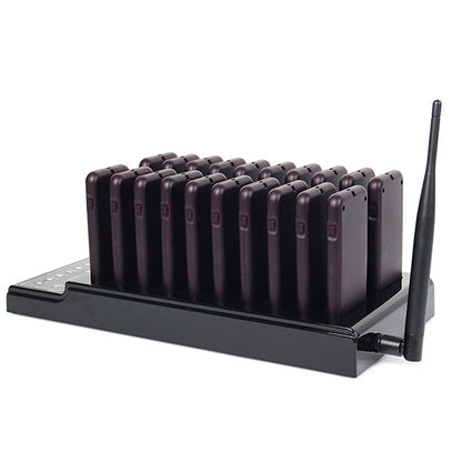 QC100 999 ช่องร้านอาหาร Wireless Paging Queuing Calling System 20 Call Coaster Pagers, US Plug