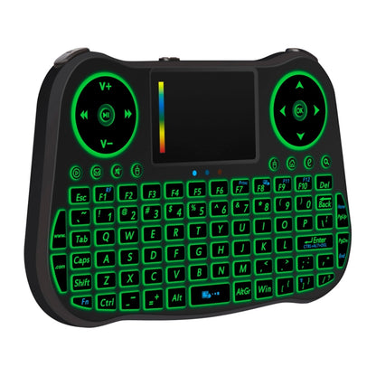 MT08 2.4GHz Mini Wireless Air Mouse คีย์บอร์ด QWERTY พร้อมแสงไฟสีสันสดใสและทัชแพดและการควบคุมมัลติมีเดียสำหรับพีซี, ทีวี, MT08
