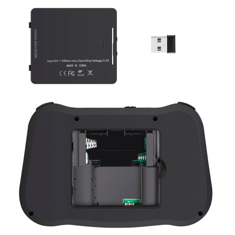 MT08 2.4GHz Mini Wireless Air Mouse คีย์บอร์ด QWERTY พร้อมแสงไฟสีสันสดใสและทัชแพดและการควบคุมมัลติมีเดียสำหรับพีซี, ทีวี, MT08
