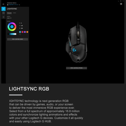 เมาส์สำหรับเล่นเกมแบบมีสาย Logitech G502 HERO พร้อมปุ่ม 11 ปุ่ม ความยาว: 2.1 ม