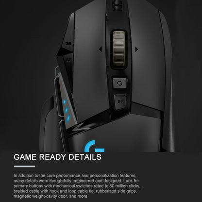 เมาส์สำหรับเล่นเกมแบบมีสาย Logitech G502 HERO พร้อมปุ่ม 11 ปุ่ม ความยาว: 2.1 ม