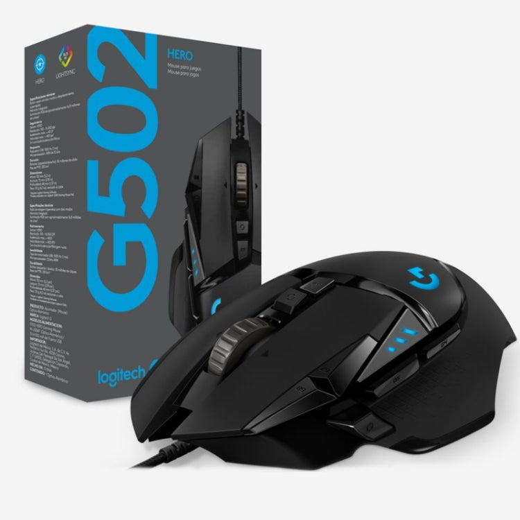 เมาส์สำหรับเล่นเกมแบบมีสาย Logitech G502 HERO พร้อมปุ่ม 11 ปุ่ม ความยาว: 2.1 ม